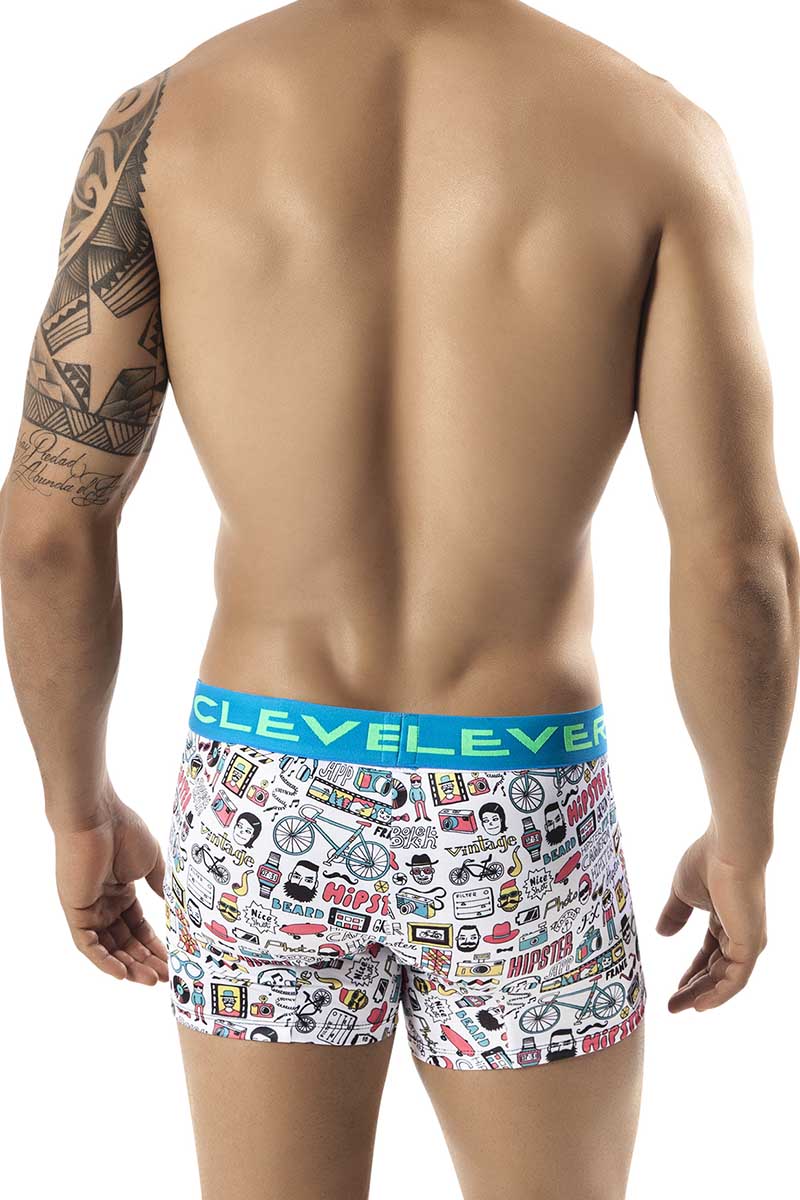 Clever White Hipster Boxer