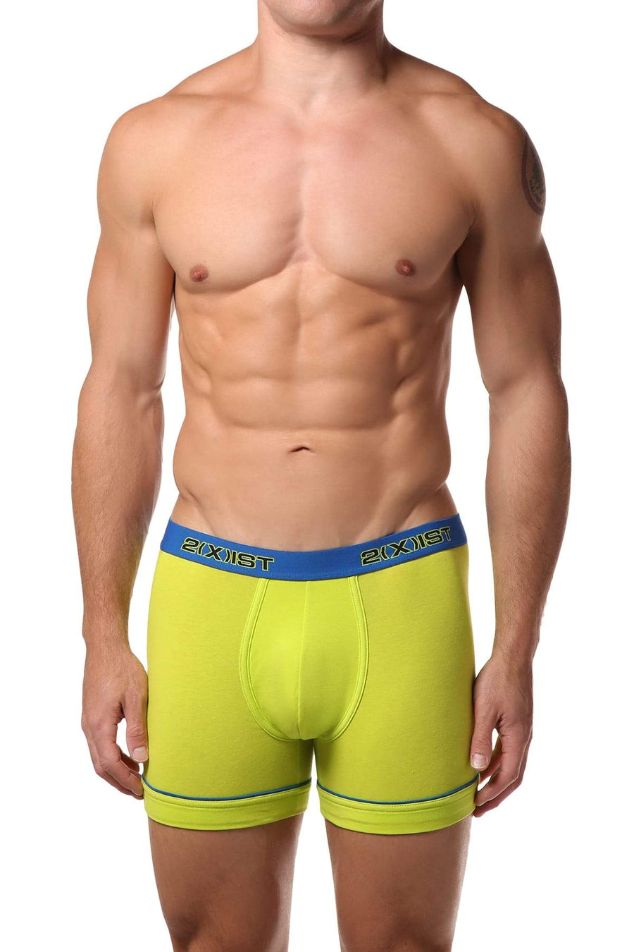 2(X)IST Lime Green & Blue Performance Boxer Brief