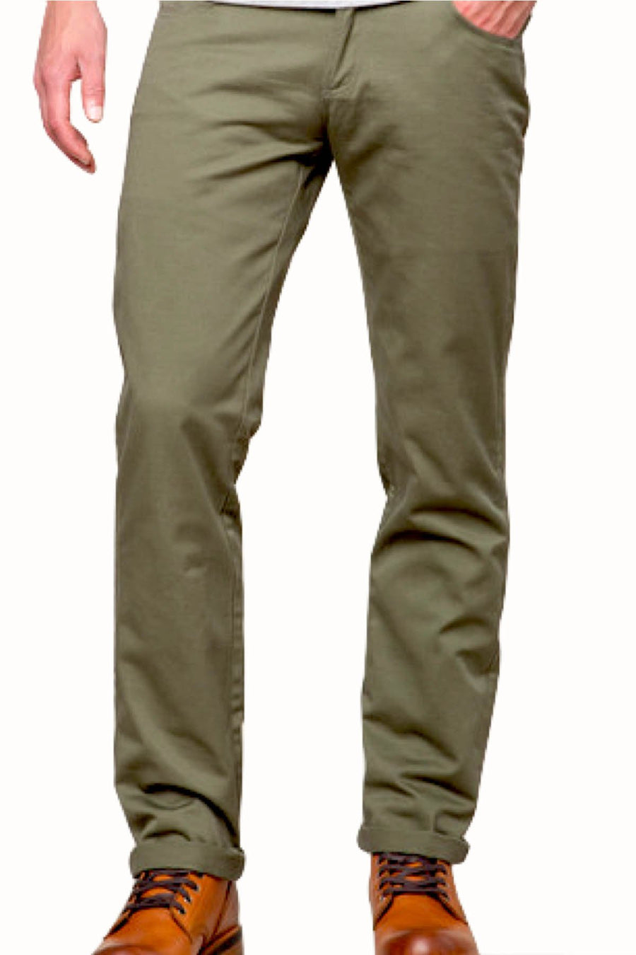 Something Strong Dark Green Straight Leg 5-pocket Pant