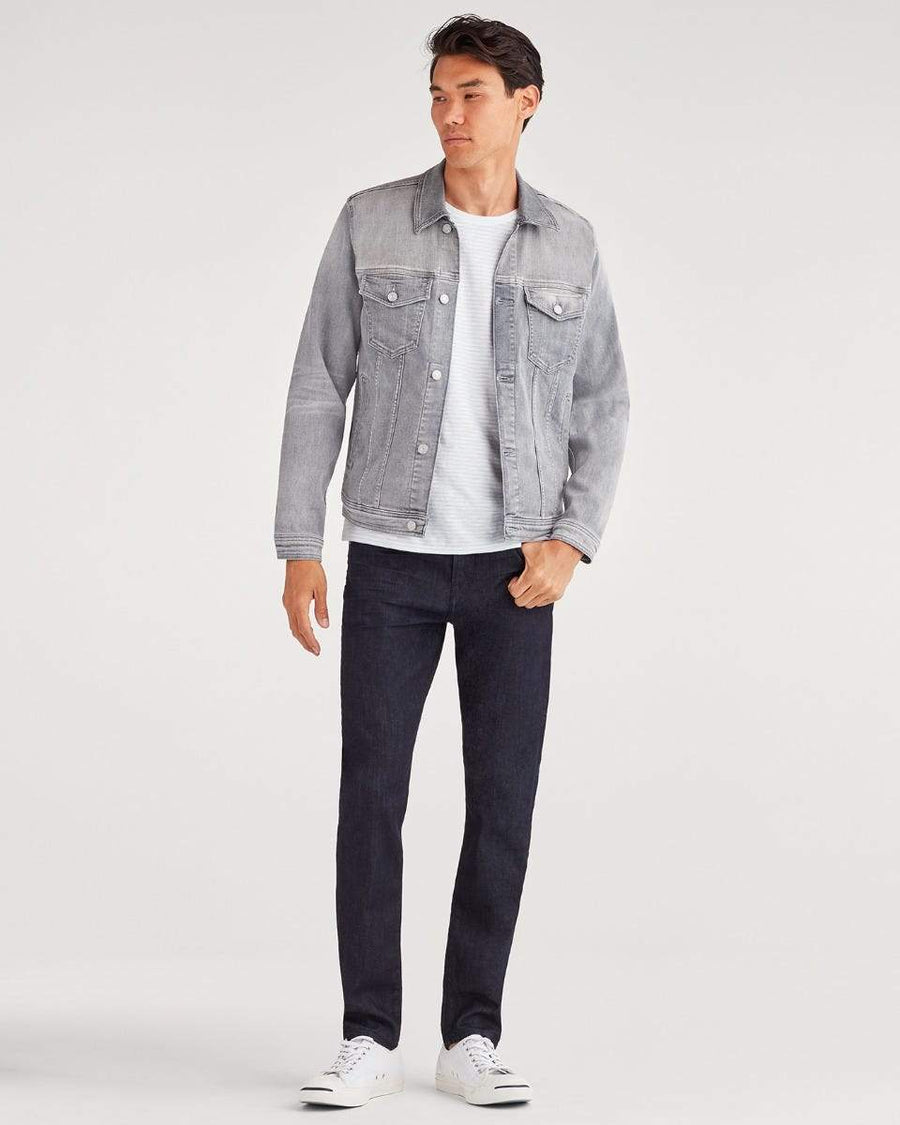 7 For All Mankind Mens Denim Trucker Jean Jacket Gray S Gray