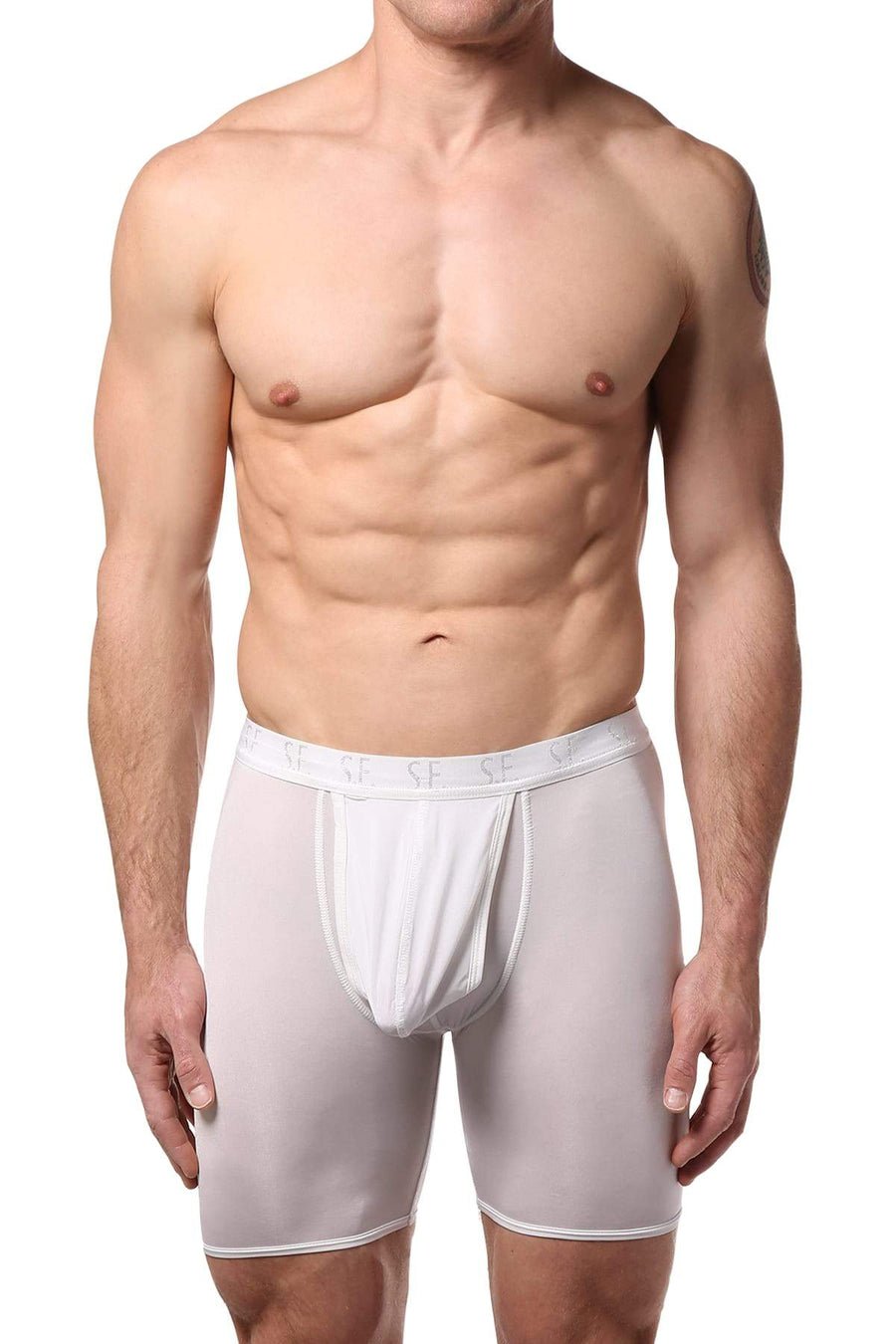 Undergear White Shape Enhancer Jock-Thong Boxer Brief
