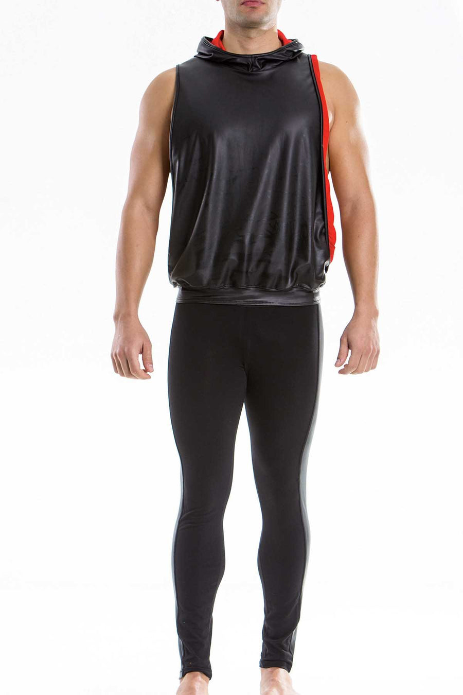 Modus Vivendi Black/Red Blend Muscle Hoodie