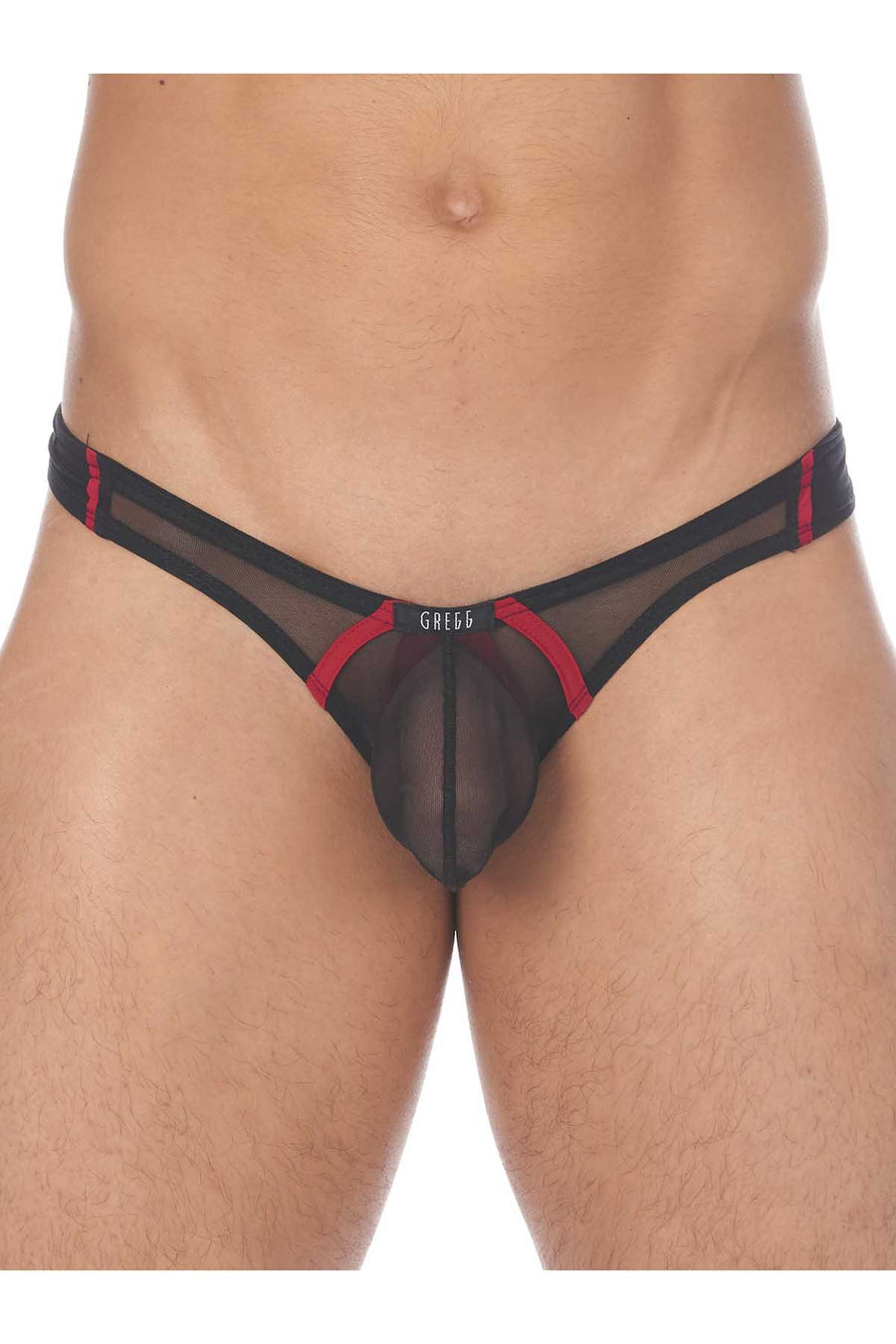 Gregg Homme Black Cheeky Mesh C-Ring Thong