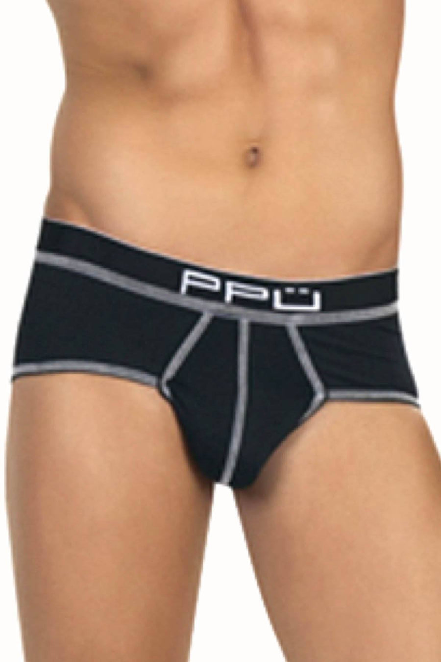 PPÜ Black Contrast Stitch Brief