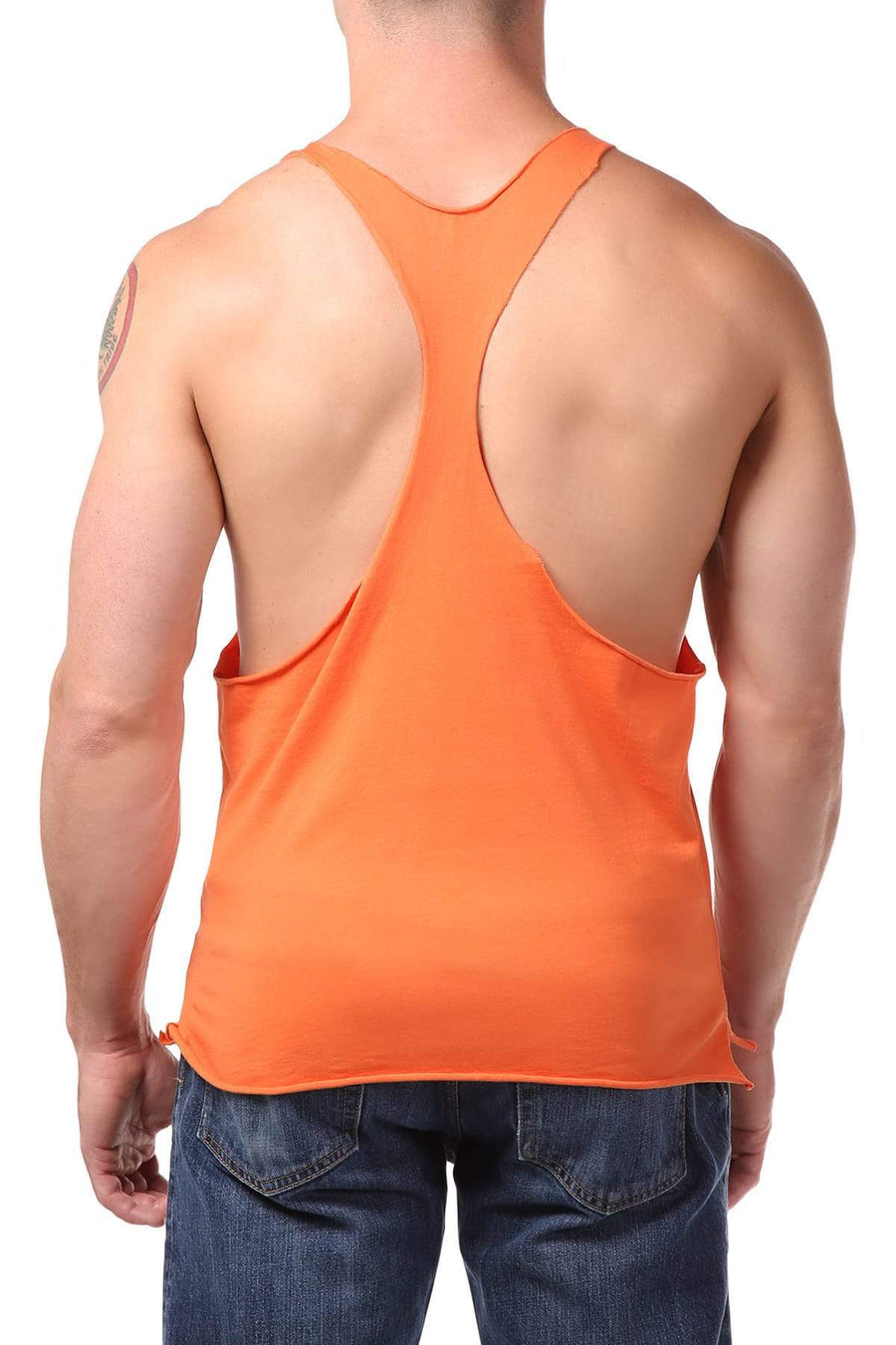 Y.M.L.A. Orange Raw Edge String Tank