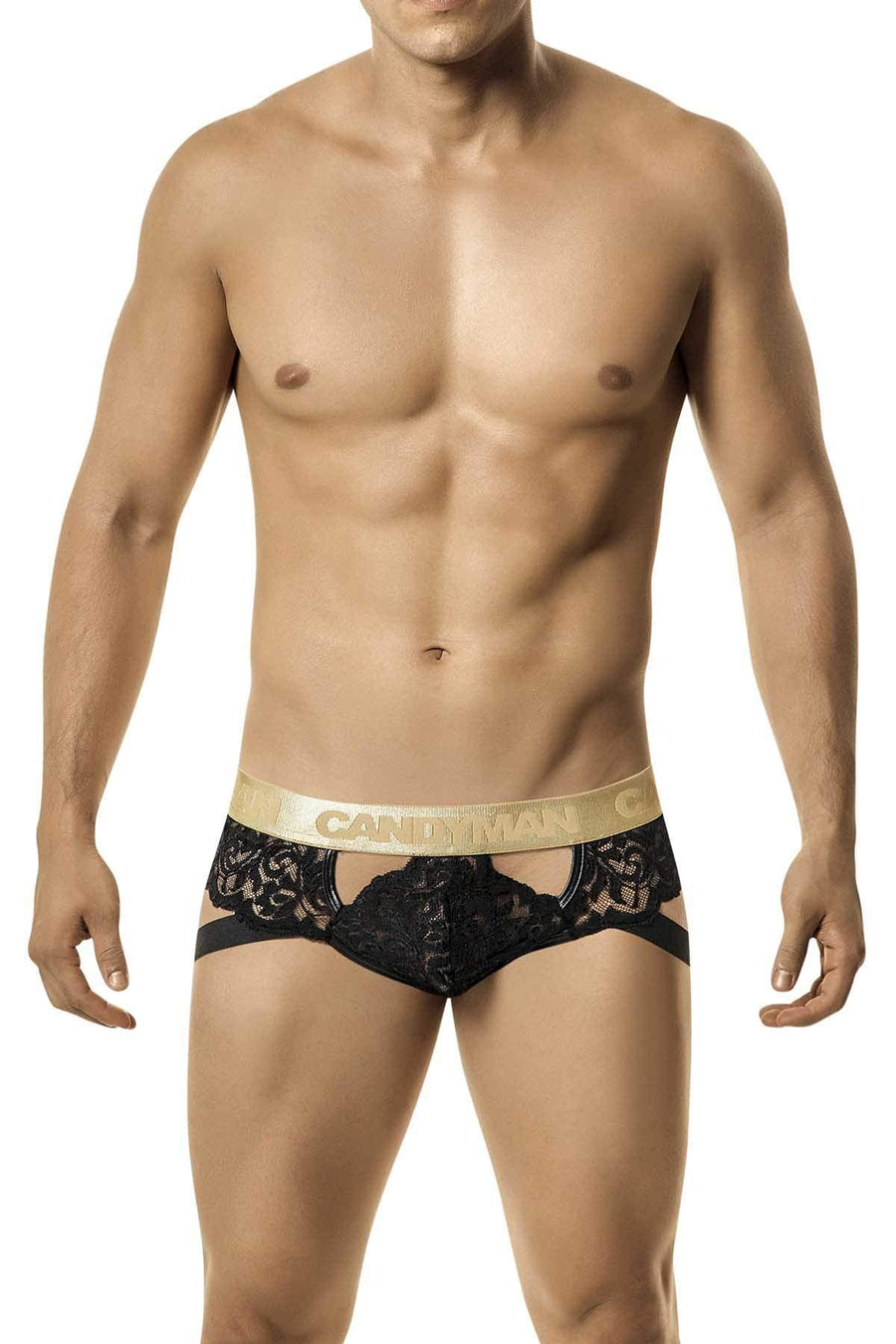 Candyman Black Lace Jock Thong