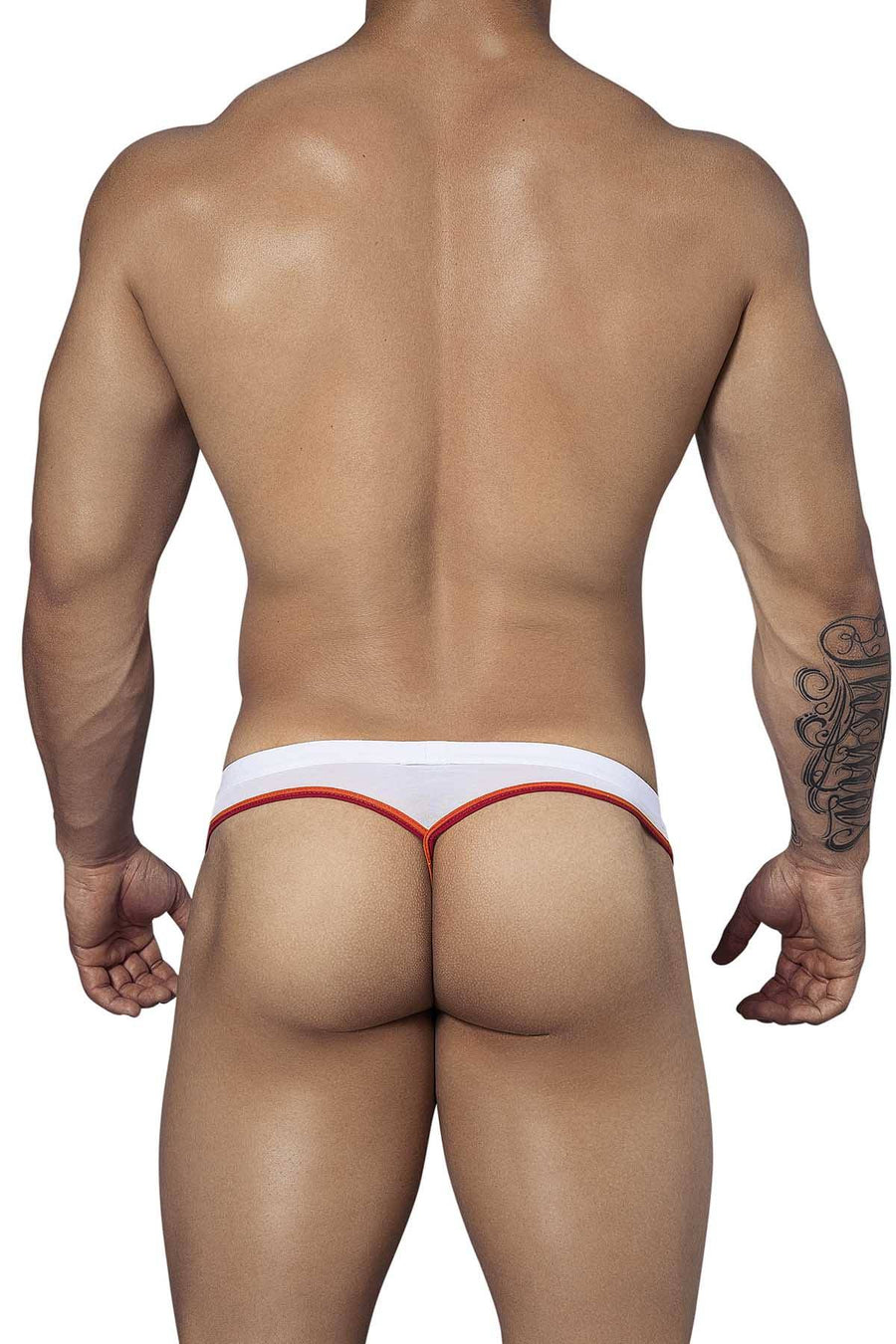Pikante White/Orange Spring Brazilian Thong