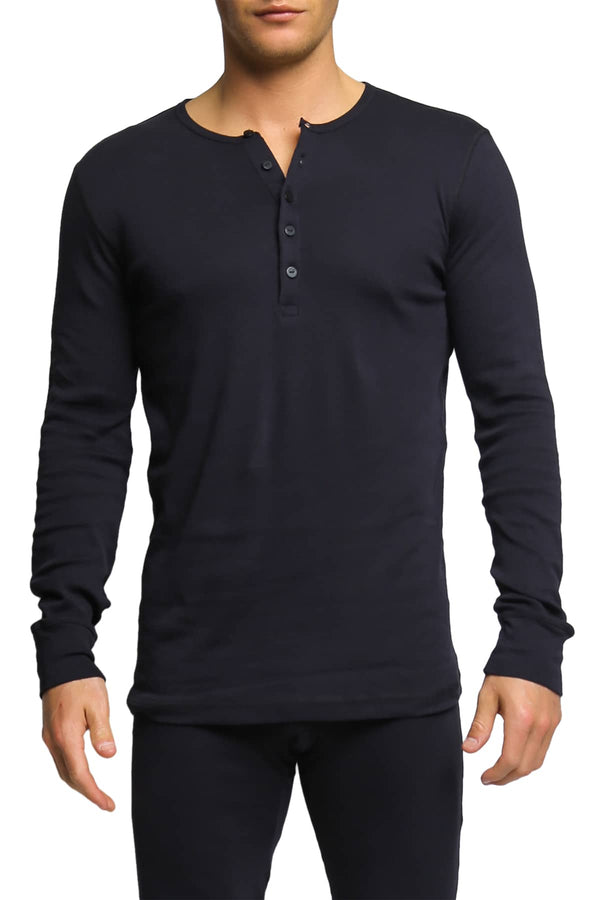 2(X)IST Black Essential Long Sleeve Henley