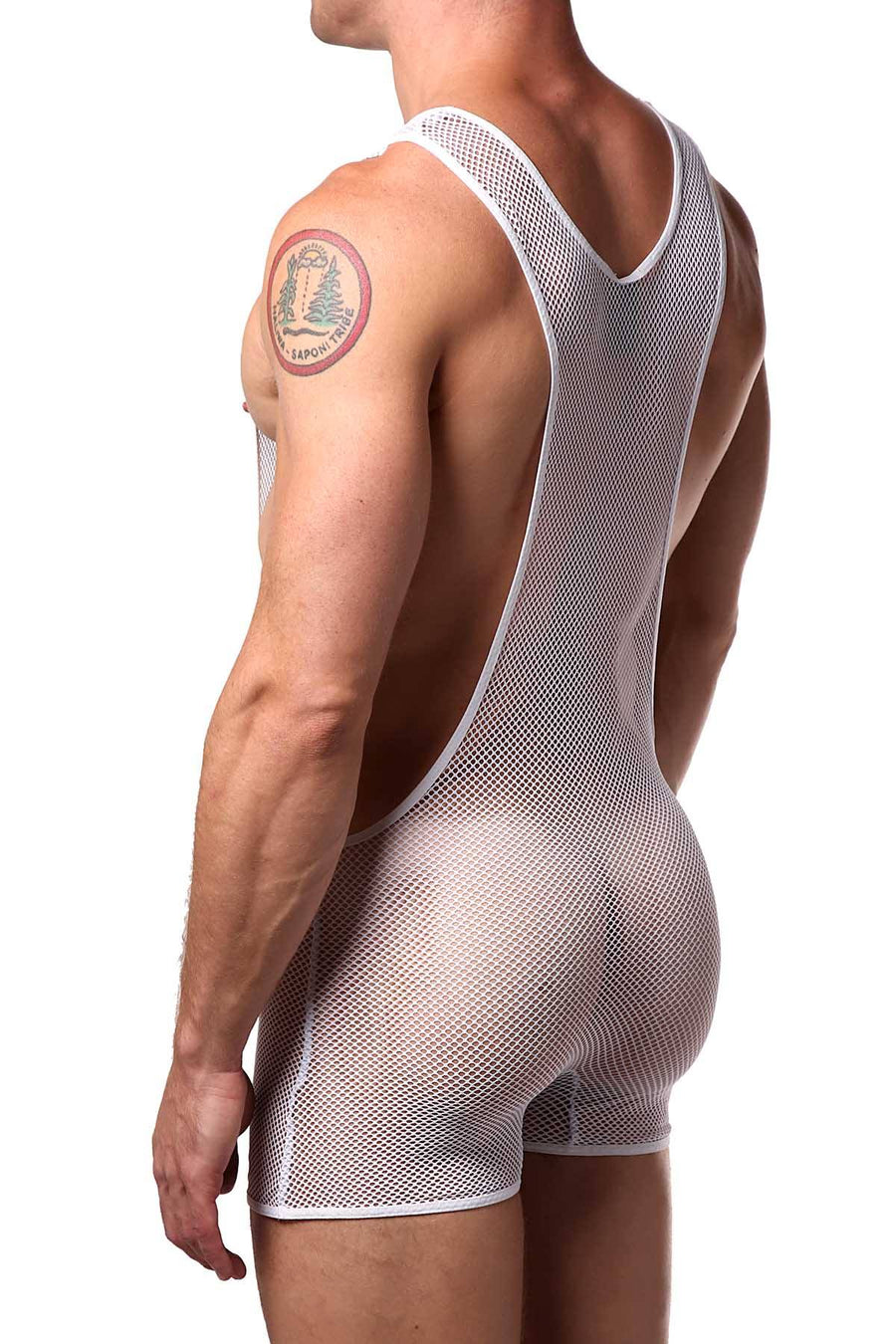 Tartarus White Fishnet Onesie