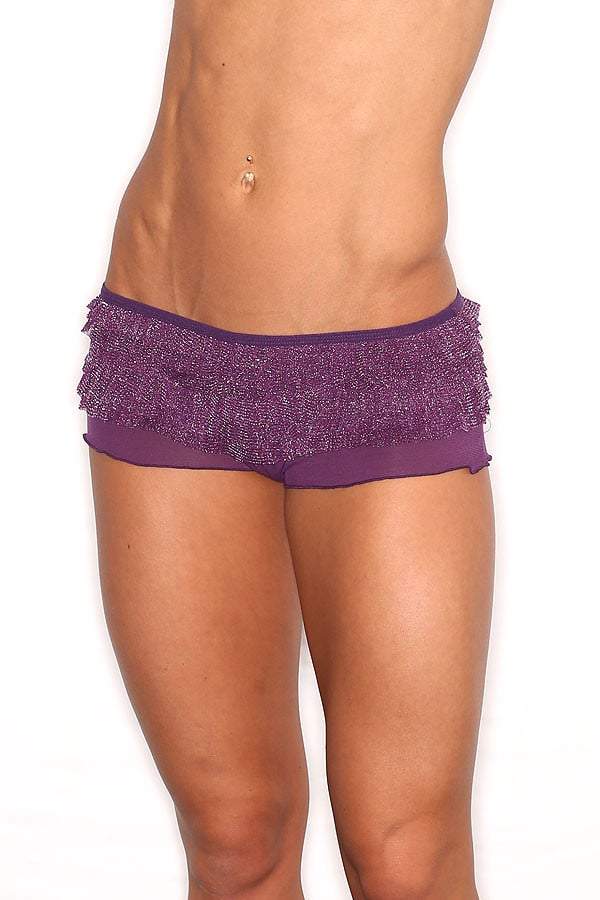 Spreegirl Purple Glitter Cheeky Ruffled Boyshort