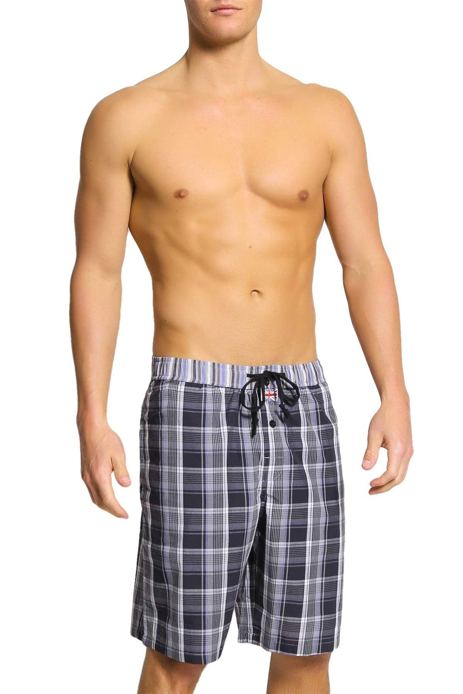English Laundry Black Plaid Drawsting Short