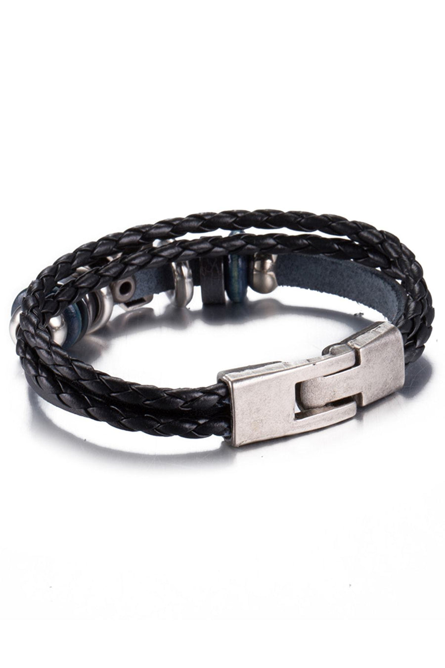 Vintage Black Cross Leather Bracelet