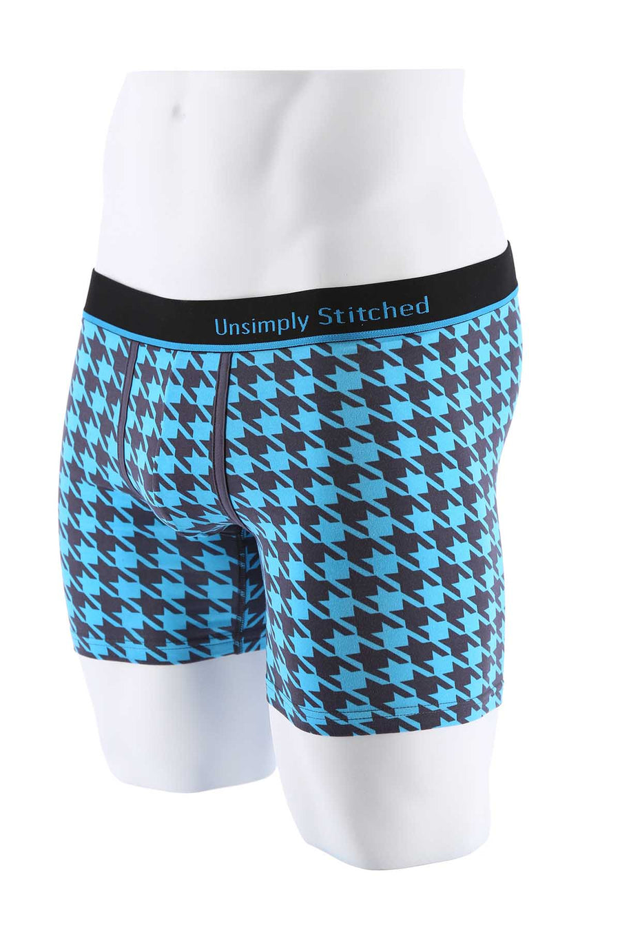 Unsimply Stitched Blue Houndstooth Boxer