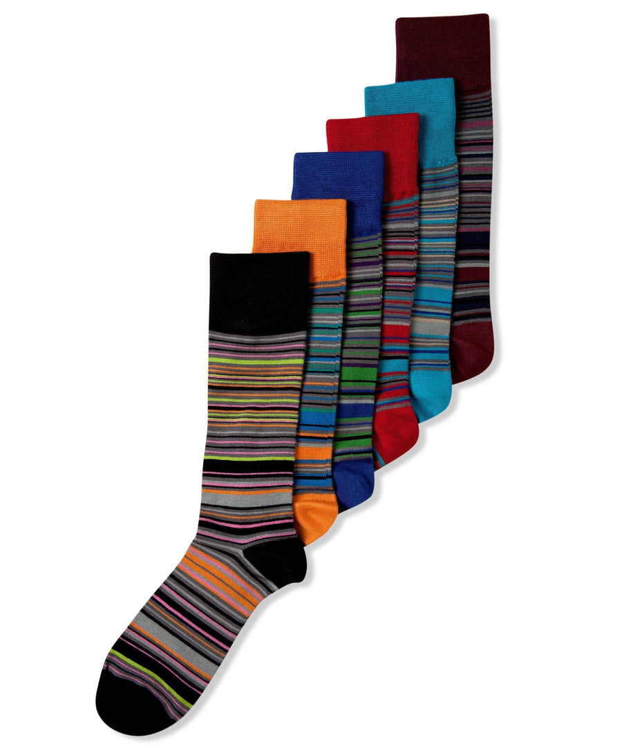Alfani KNit Striped Crew Socks Blue 1 Pair