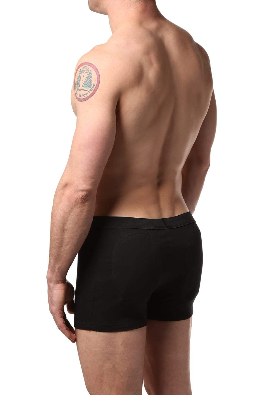 Undergear Black Padded-Butt Boxer Brief