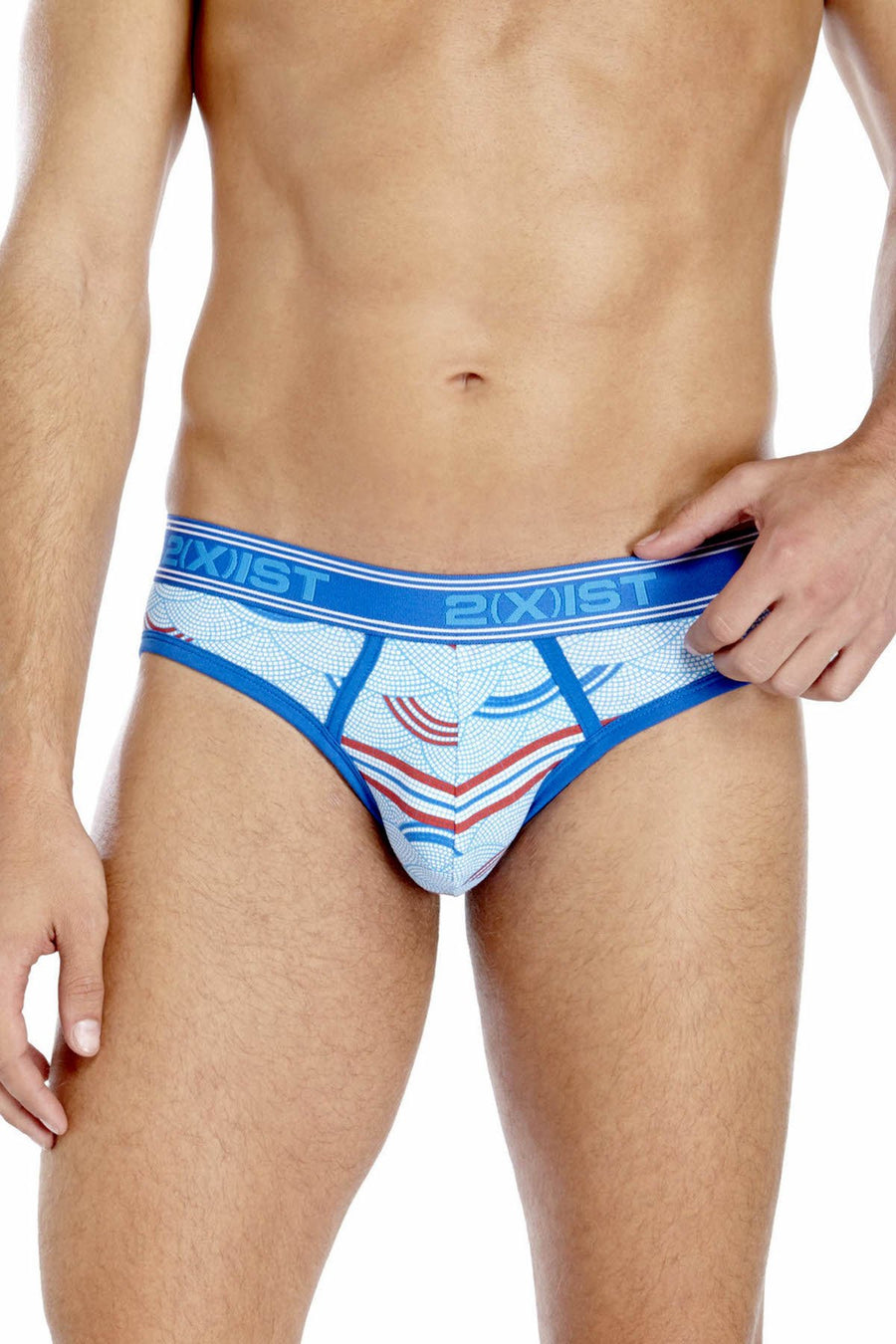 2(X)IST Blue Mosaic Print Brief