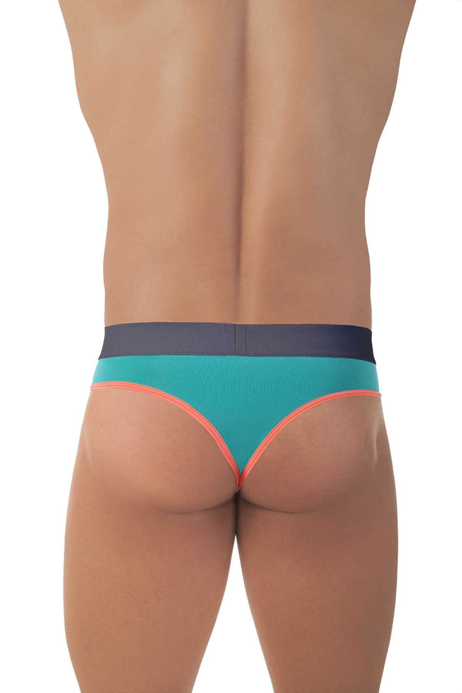 Mandies Teal/Neon-Orange Discotheque Thong