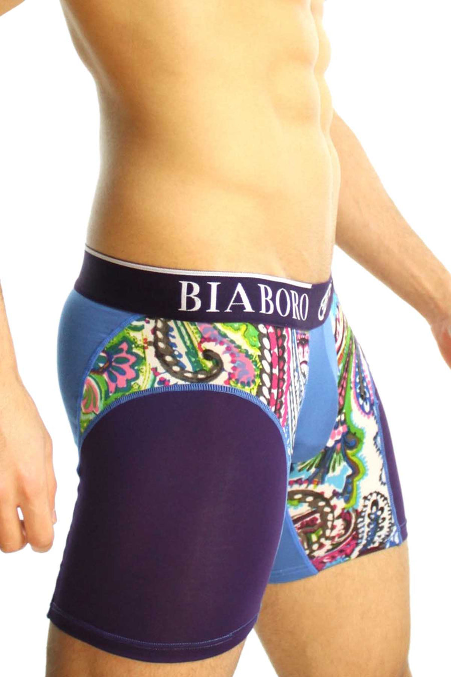 Blue & Paisley Print Bamboo Boxer