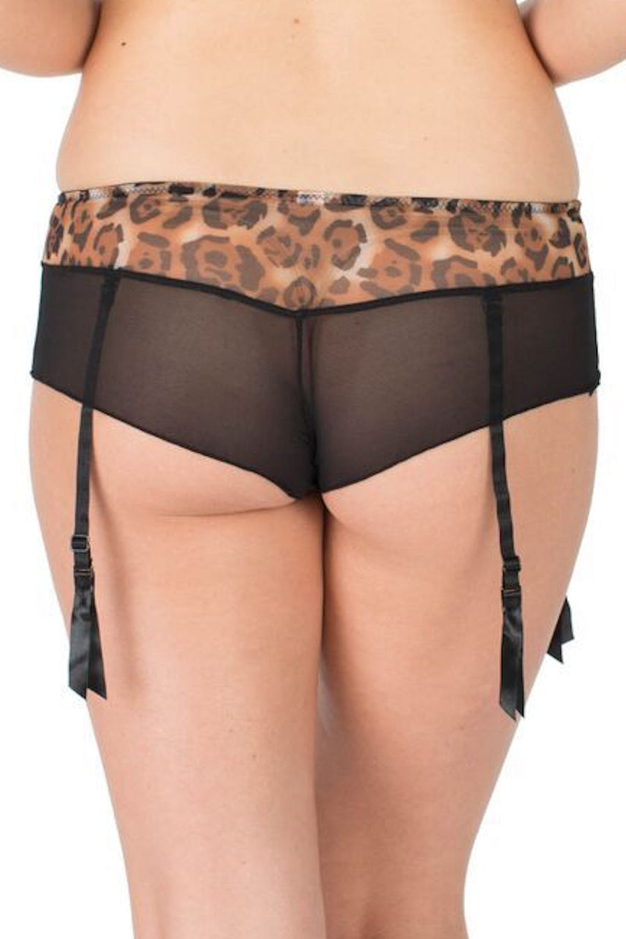 Parfait Leslie Animal Print Boyshort with Garters