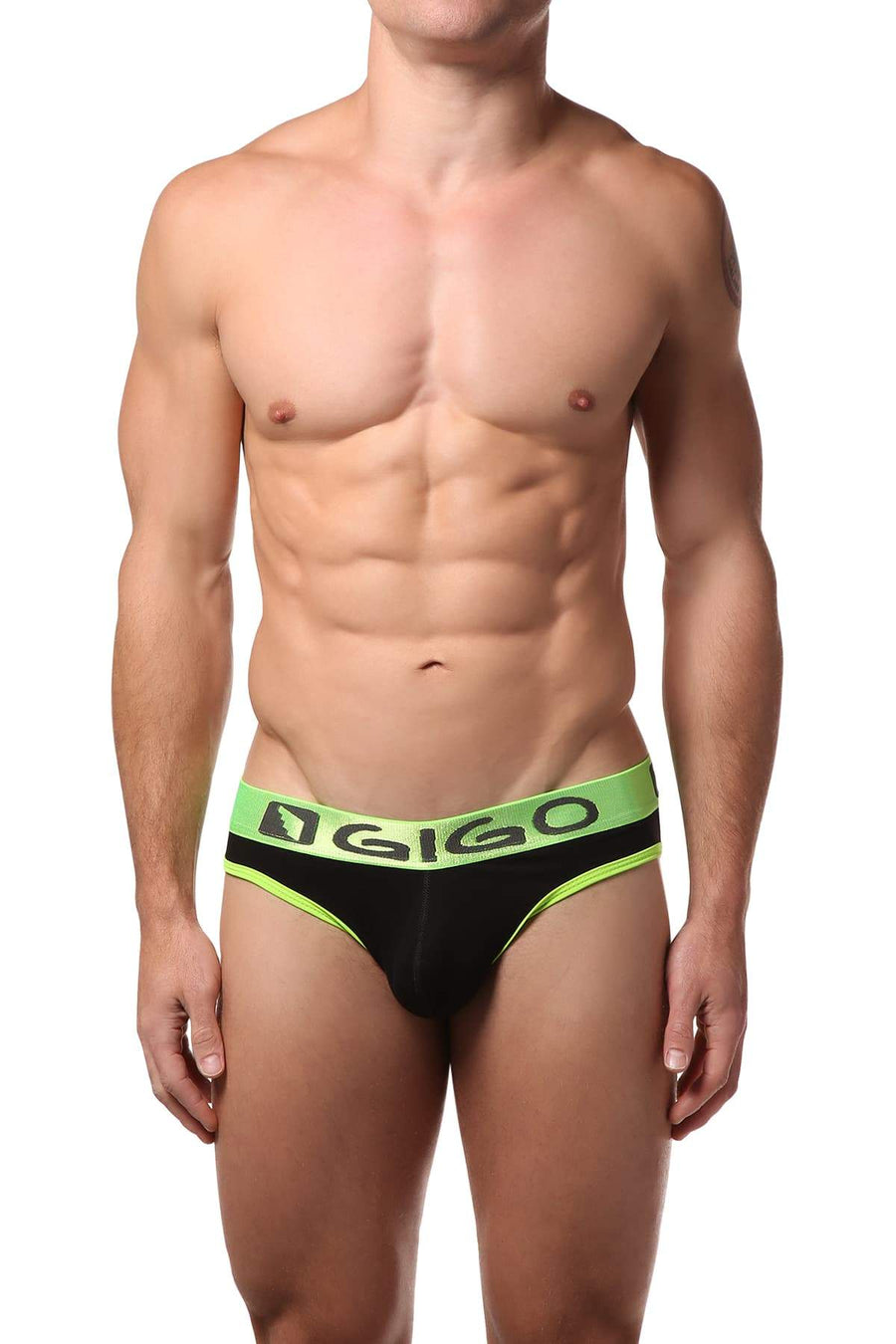 Gigo Hot Green & Black Jock Brief