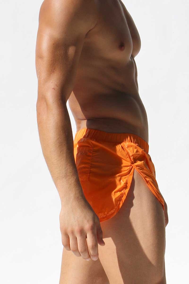 Rufskin Orange Pluton Nylon Split Side Running Shorts