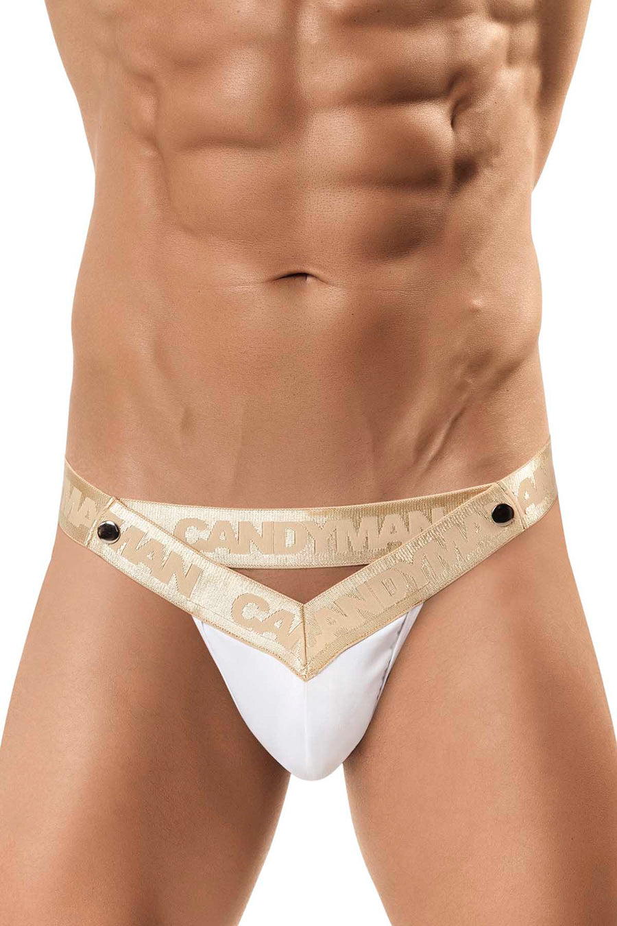 Candyman White Snap Thong