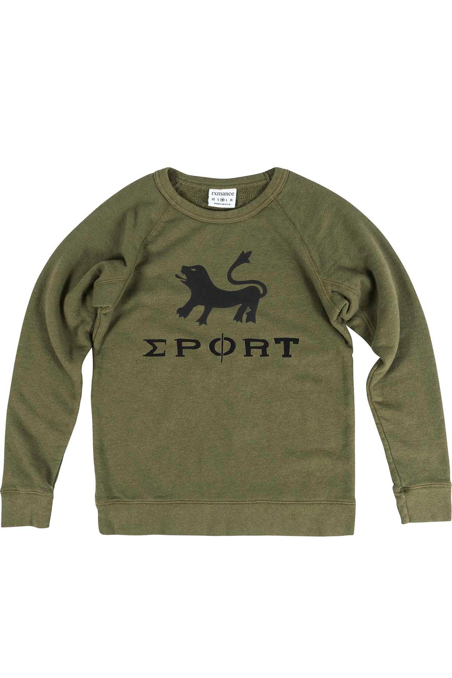 Rxmance Unisex Army Green Lion Sport Sweatshirt