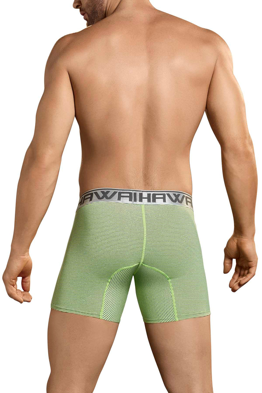 Hawai Lime Green & Grey Pinstripe Boxer