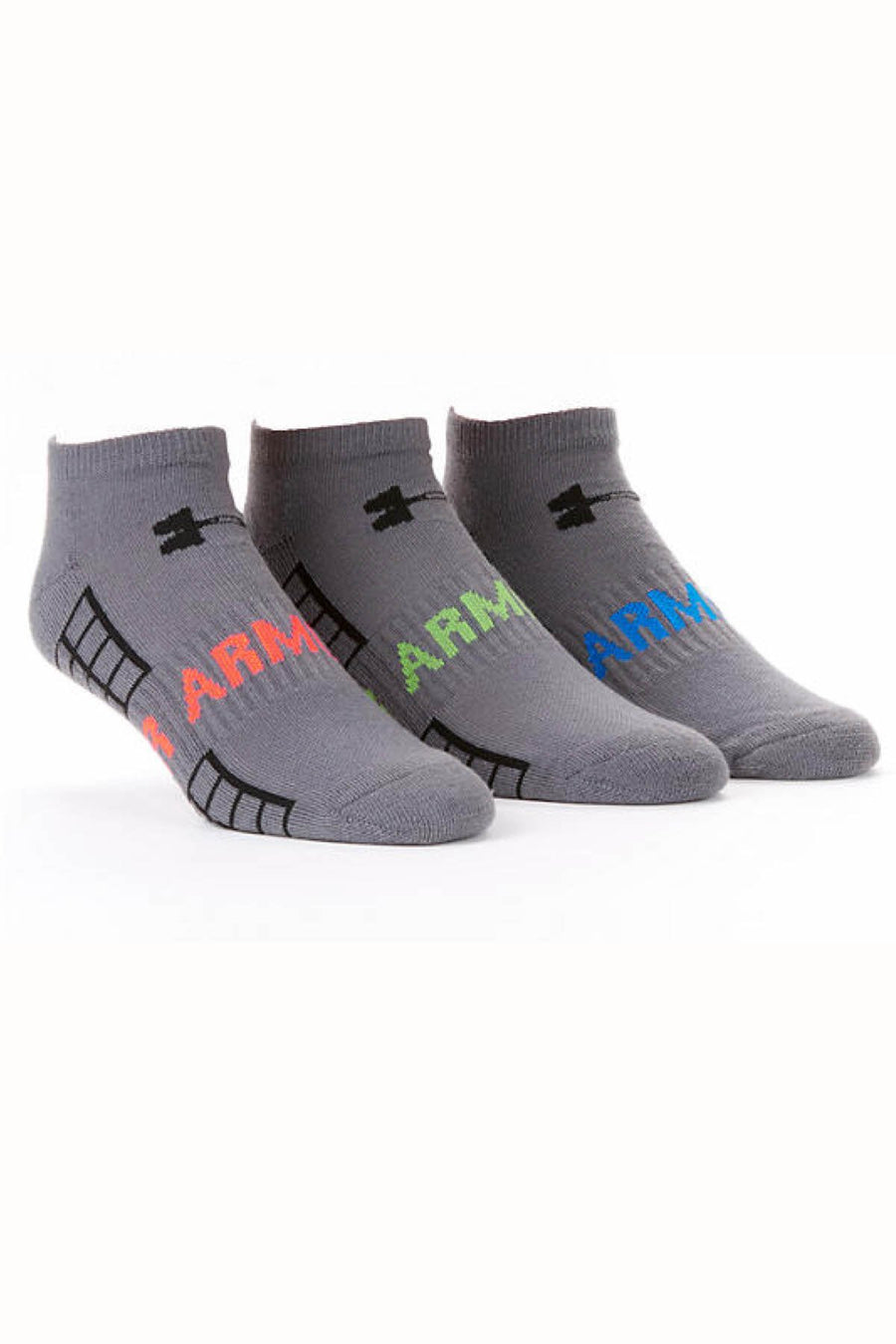 Under Armour Charcoal HeatGear No-Show Training Sock 3-Pack