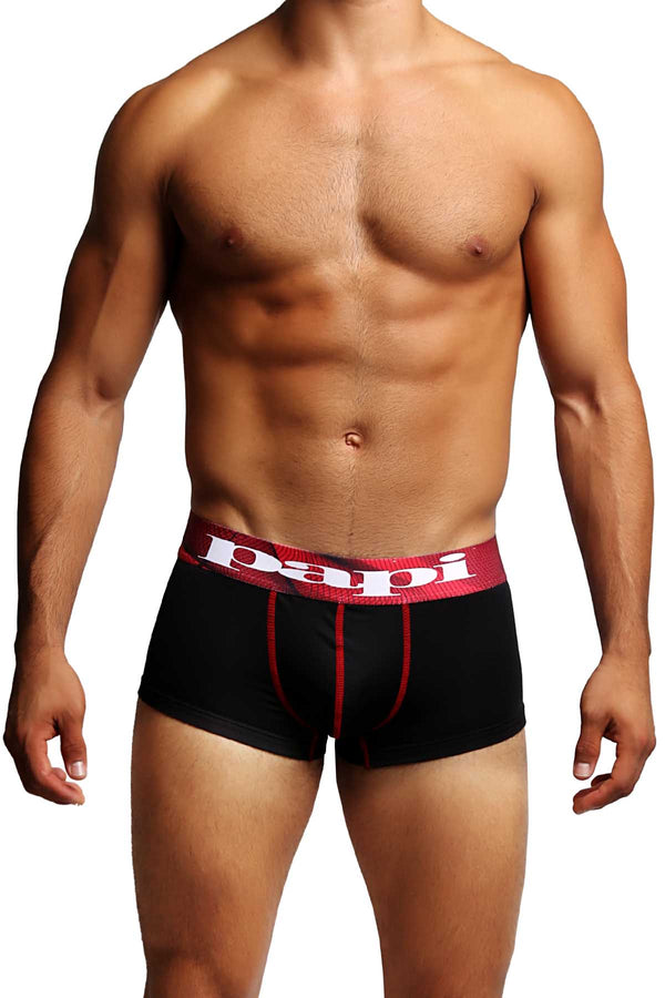 Papi Black/Red Contrast Microfusion Performance Brazilian Trunk 2-Pack