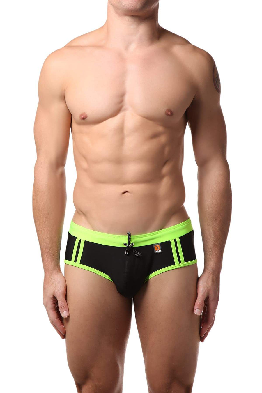 Gigo Black & Green Active Swim Brief
