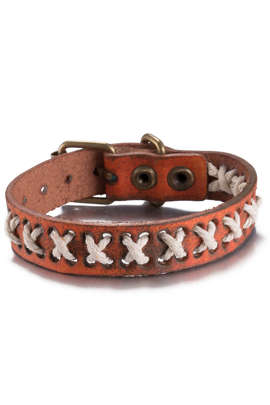 Orange Corded X Bracelet