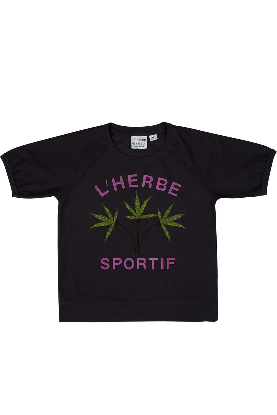 Rxmance Unisex Phantom Black L'Herbe Short Sleeve Sweatshirt