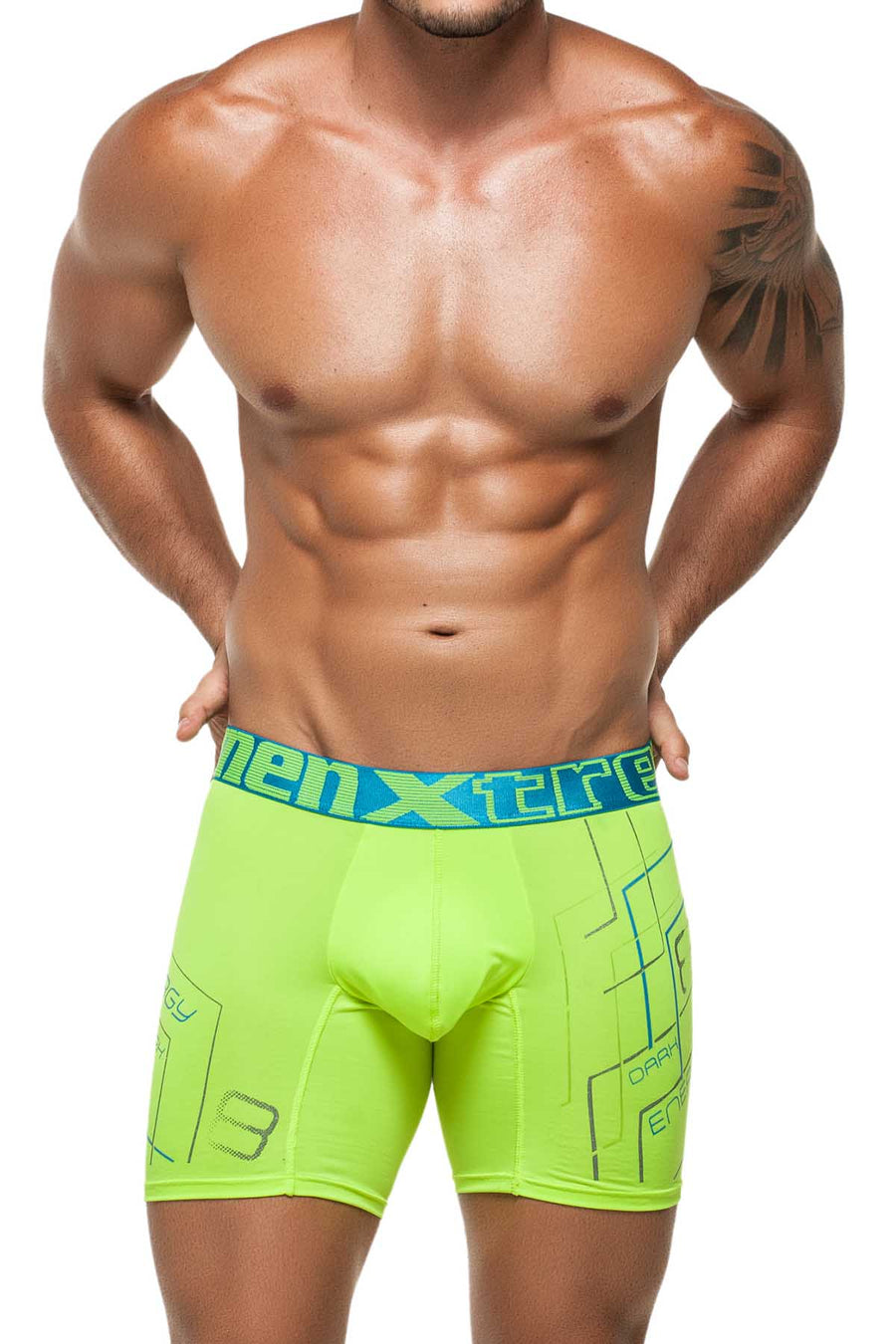 Xtremen Green Lines Boxer Brief