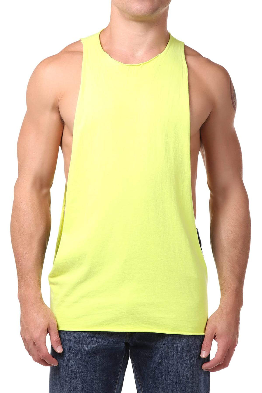 Y.M.L.A. Yellow Split Muscle Tank