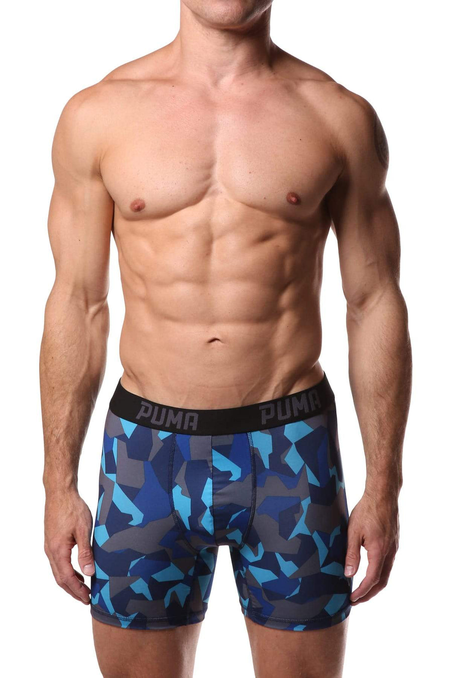 PUMA Light Blue Geometric Boxer Brief