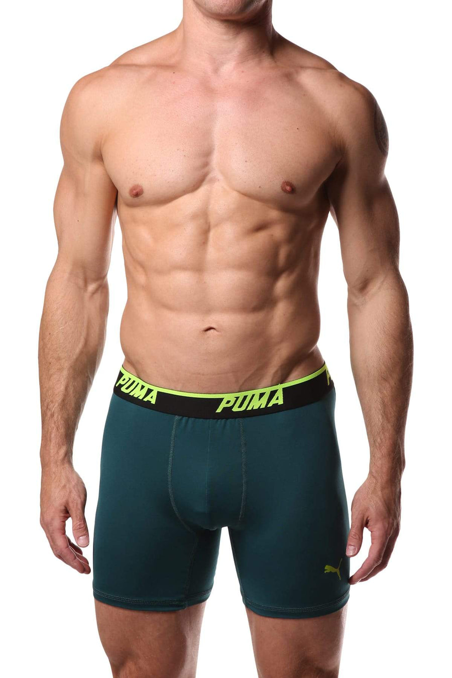 PUMA Solid Green Boxer Brief