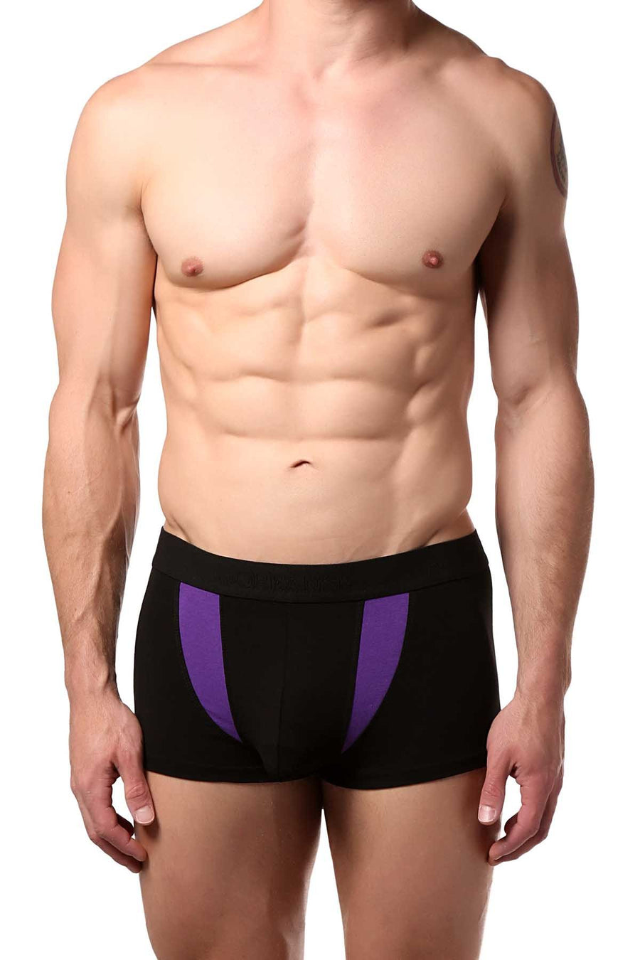 Doreanse Black/Purple Hipster Ribbon Boxer Trunk