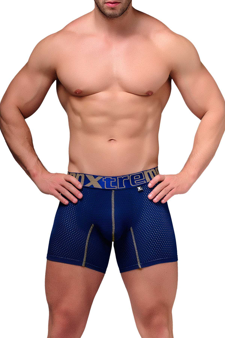 Xtremen Navy Microfiber Mesh Boxer Brief