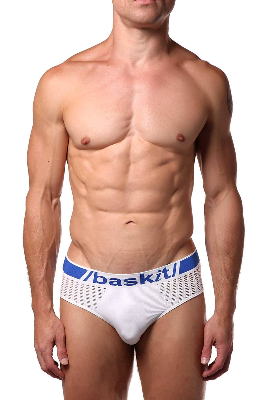 Baskit Blanc-White Snugfit Seamless Fishnet Brief