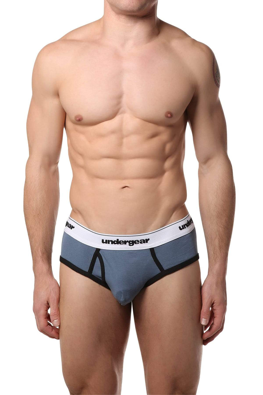 Undergear Blue, Grey, Black Ribbed Brief 3-Pack