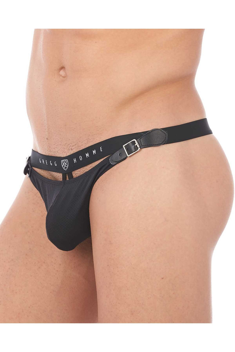 Gregg Homme Black Chaser C-Ring Detachable Pouch Thong