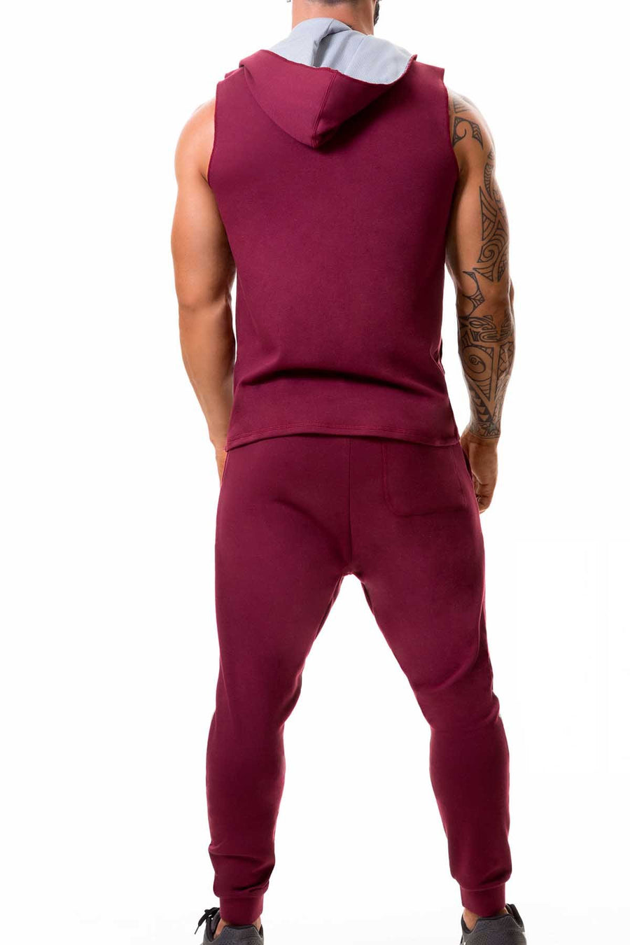 Jor Red-Wine Soho Sleeveless Hoodie