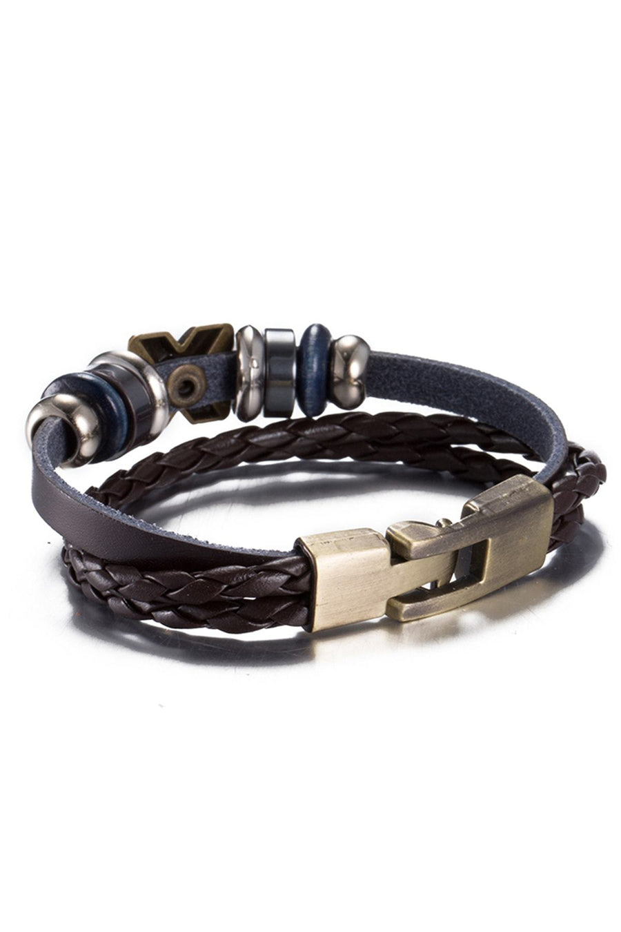 Vintage Brown Cross Leather Bracelet