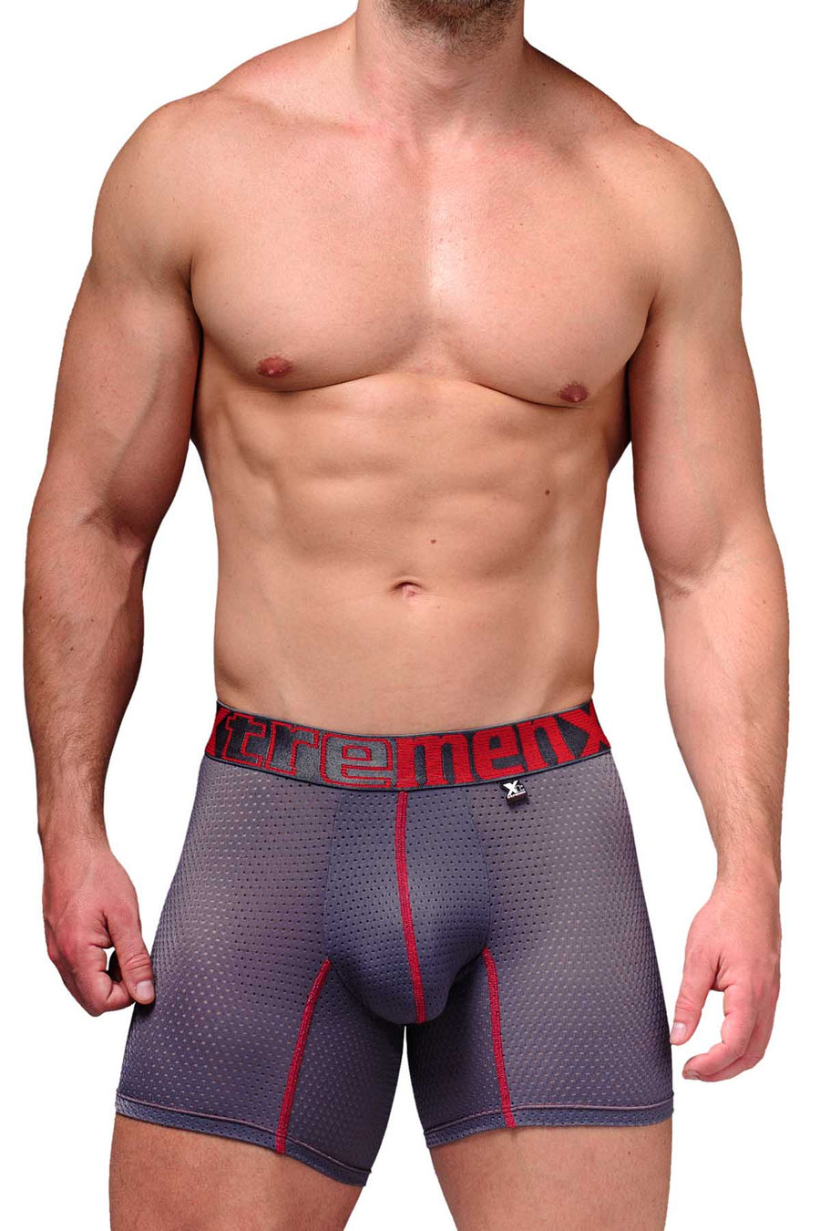 Xtremen Grey Microfiber Mesh Boxer Brief
