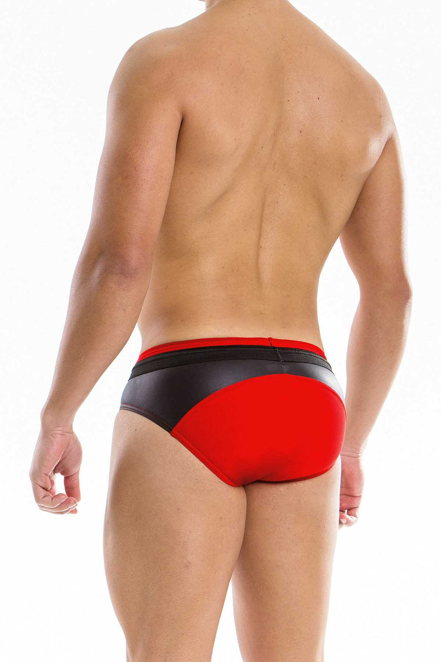 Modus Vivendi Black/Red Leather-Look Blend Brief