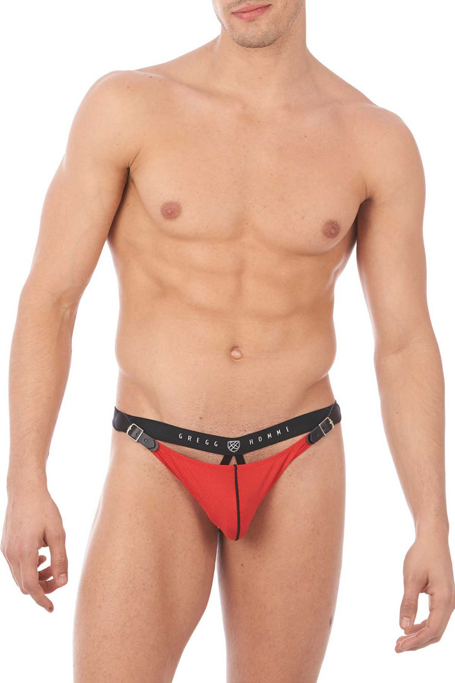 Gregg Homme Red Chaser C-Ring Detachable Pouch Thong