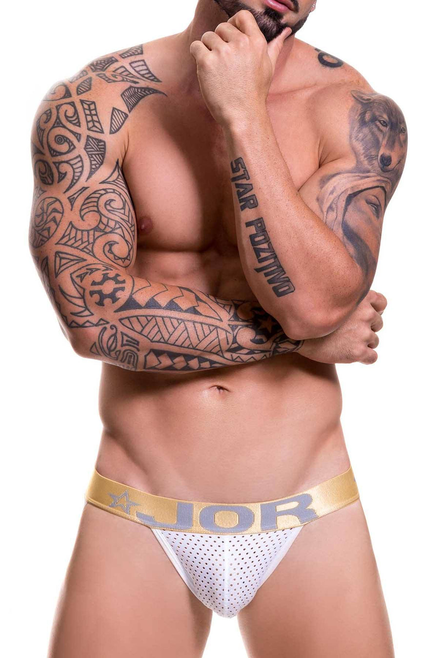 Jor White/Gold Cronos Jockstrap