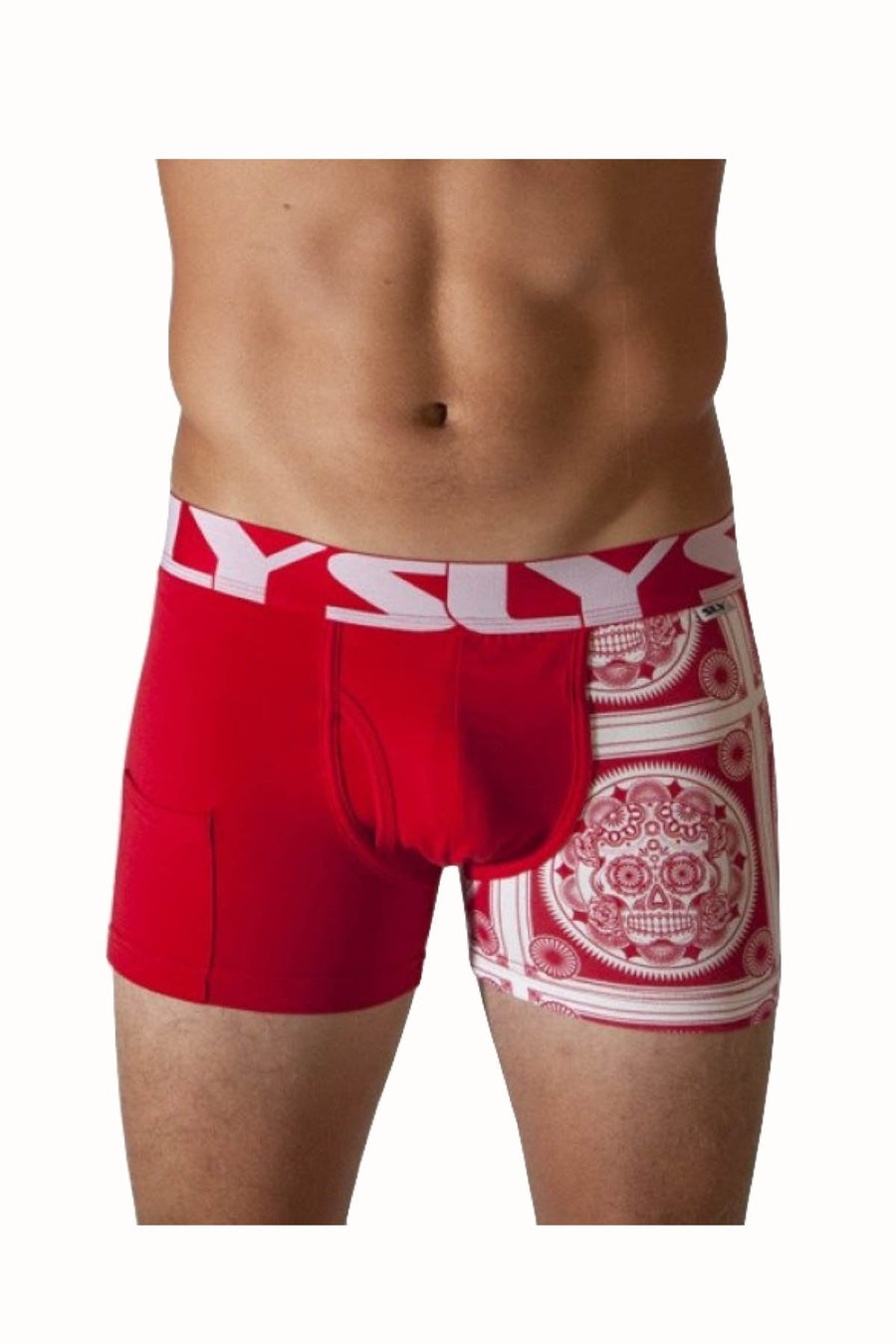 Sly Red Sugar Skull Boxer Brief