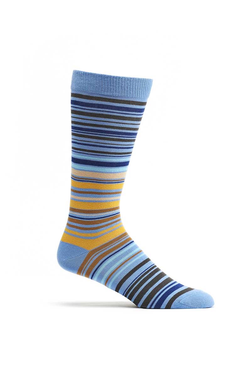 Ozone Blue UPC Stripe Crew Sock
